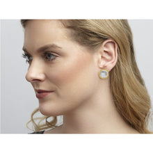 Load image into Gallery viewer, Gurhan Amulet Square Stud earrings in SS and kissed with 24k Gold
