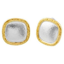 Load image into Gallery viewer, Gurhan Amulet Square Stud earrings in SS and kissed with 24k Gold
