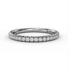 Load image into Gallery viewer, Fana 14K White Gold and Diamond Modern Pave Set Wedding Band
