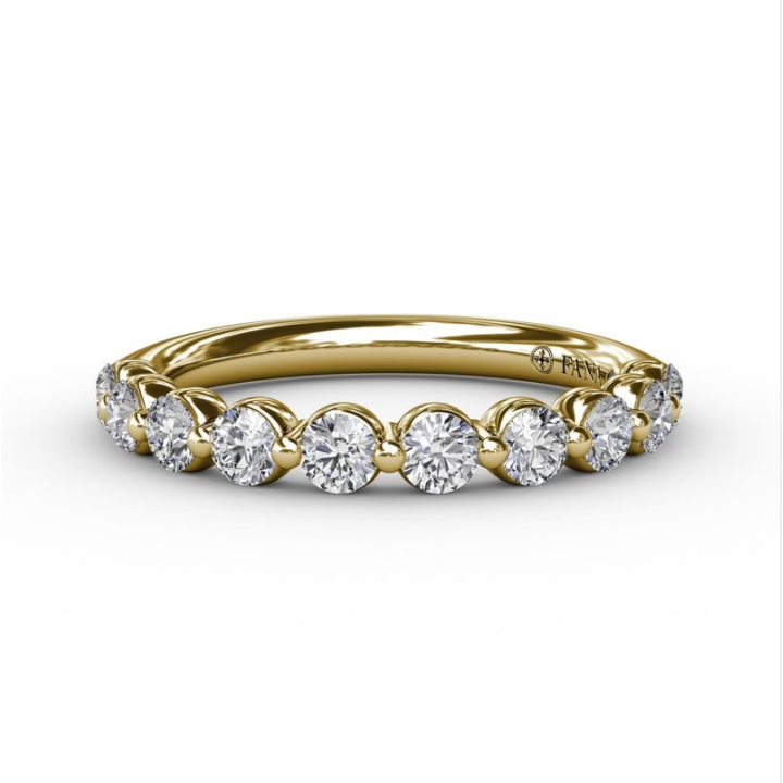 Fana 14K Yellow Gold and Diamond Shared Prong Wedding Band